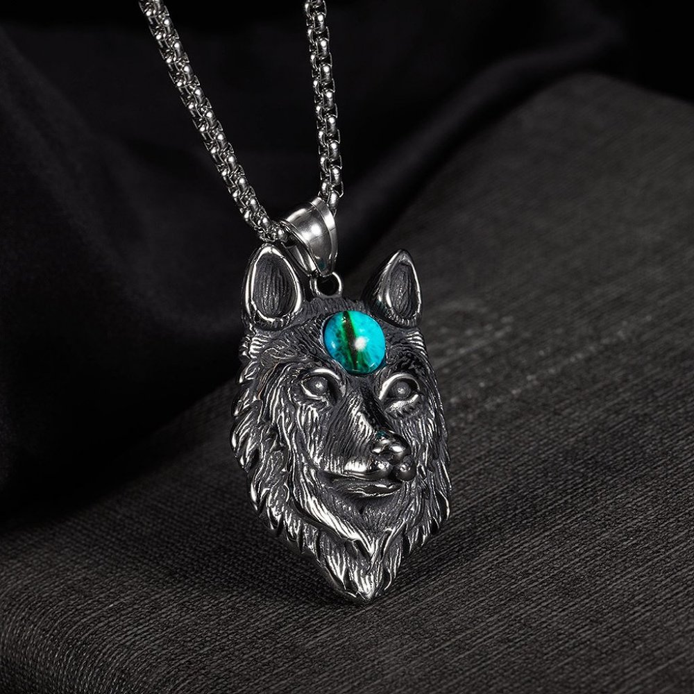men wolf head necklace - Picture 5 of 6